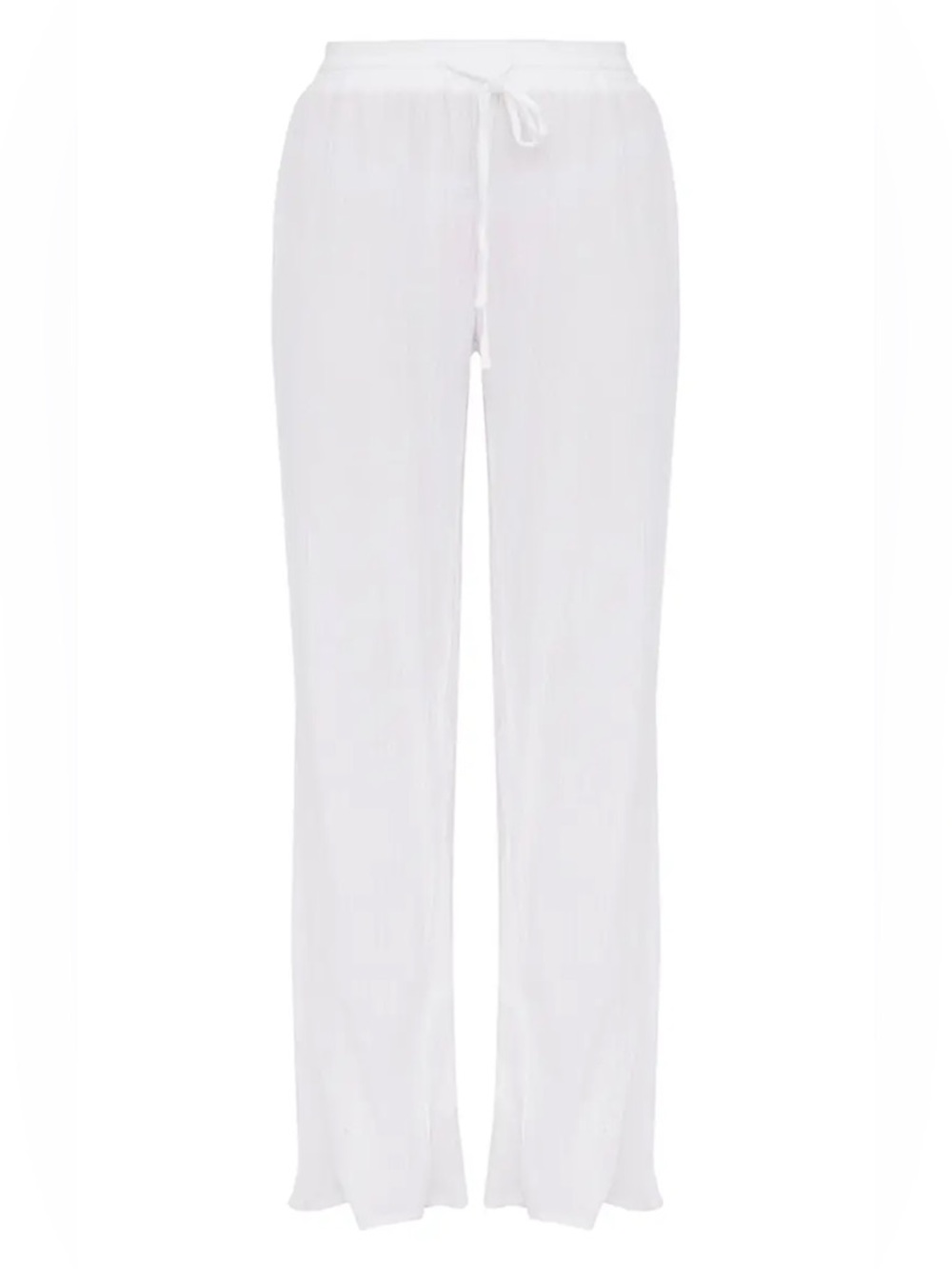 !!!SOLD!!! PLT White Textured Cheesecloth Wide Leg Pants Linen-Like Beach - Picture 3 of 5